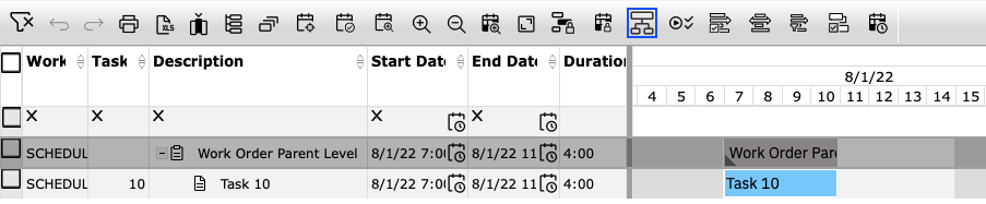 Graphical Scheduling Large Projects - Work Order with Task after Recalculate Summary Start/End Dates.