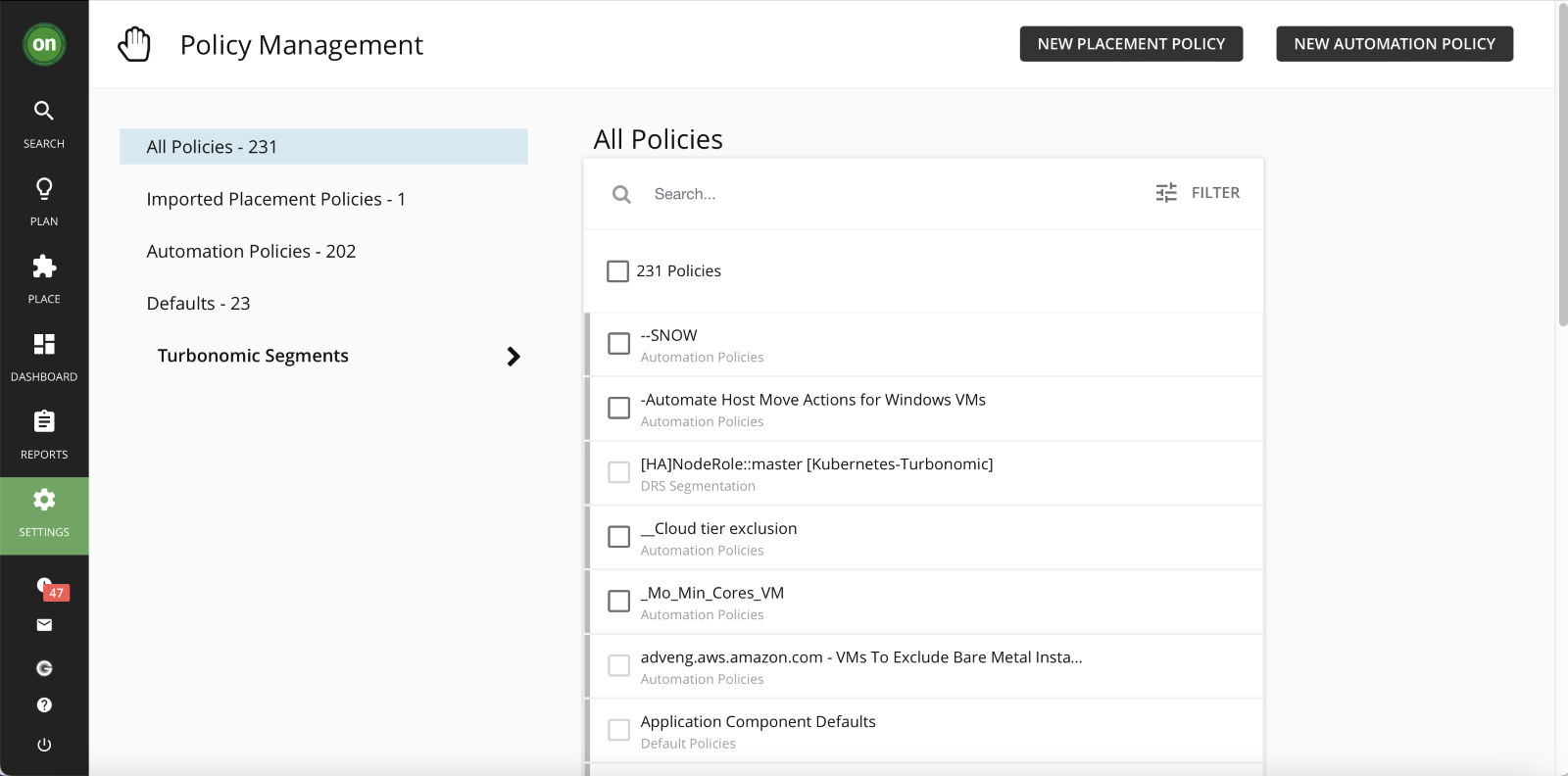 Setting policies within IBM Turbonomic. Setting policies can help our software to adjust resources and workloads in real-time and can even decided the type and size of your EBS volumes in AWS. But this all depends on the policies the user sets.  