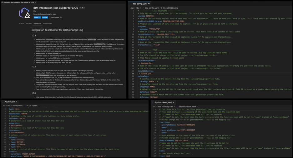 Integration test Builder configuration files images
