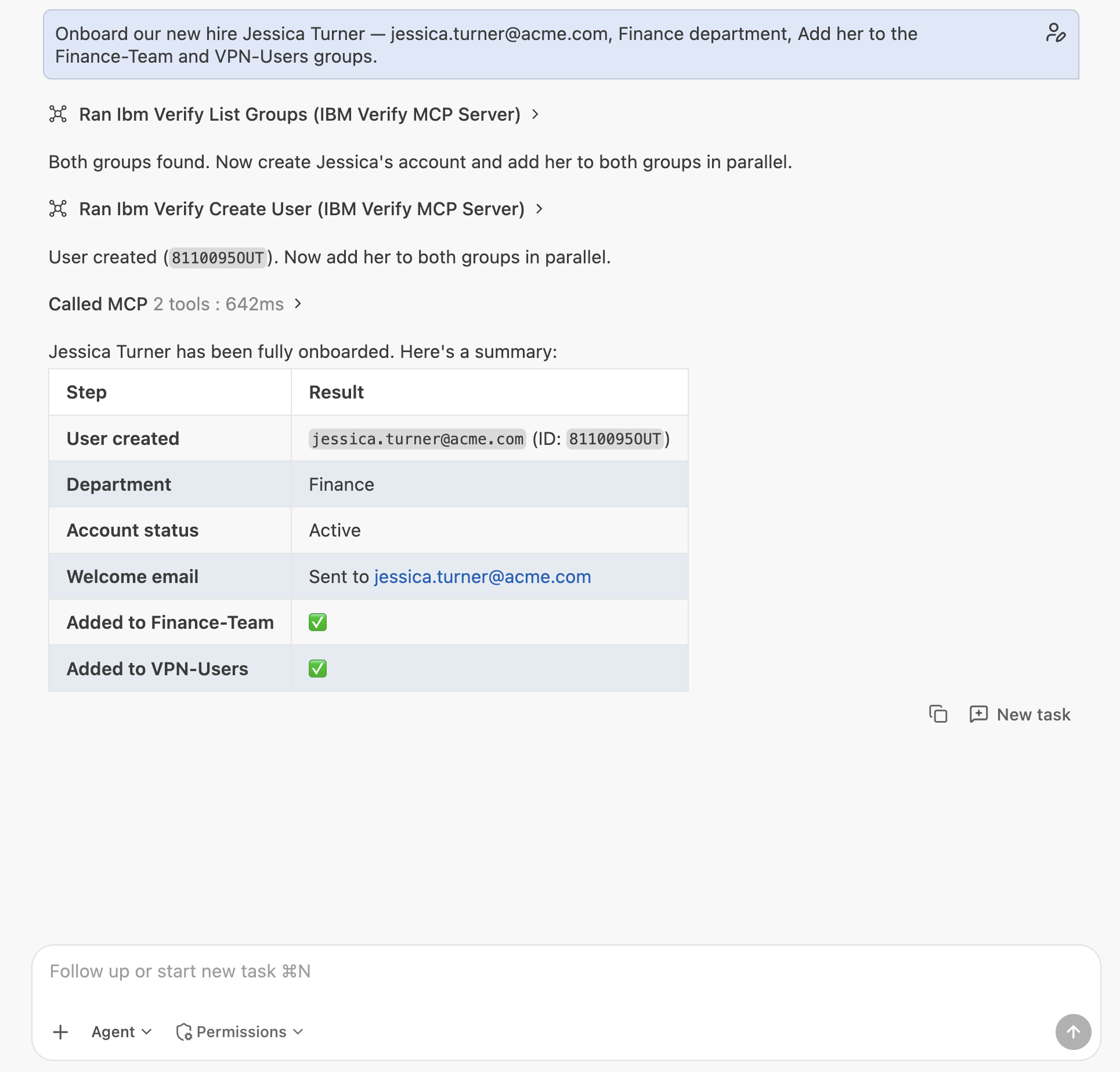 Onboarding Jessica Turner in IBM Bob