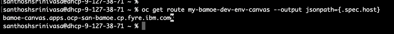 BAMOE Canvas OpenShift route