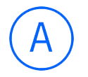Letra A, en un círculo azul