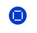 Figura geométrica en un círculo azul